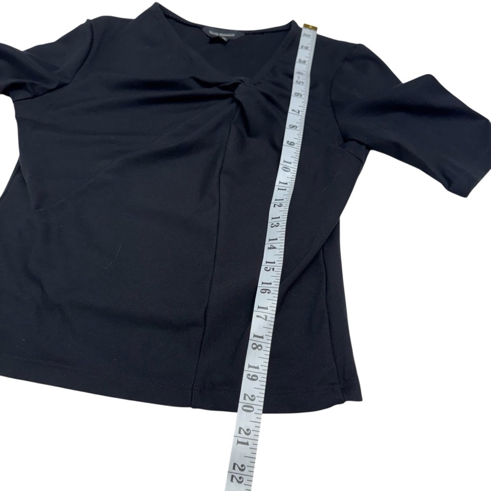 Club Monaco Black Short Sleeve Twist Front T-shirt Top Size S - Picture 6 of 7
